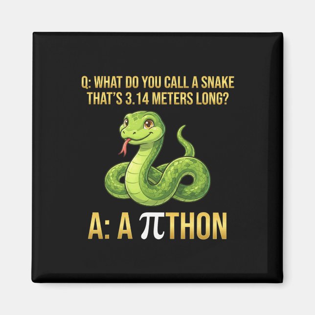 Python Pithon Pi Day Symbol Funny Math Teacher 3 1 Magnet (Front)