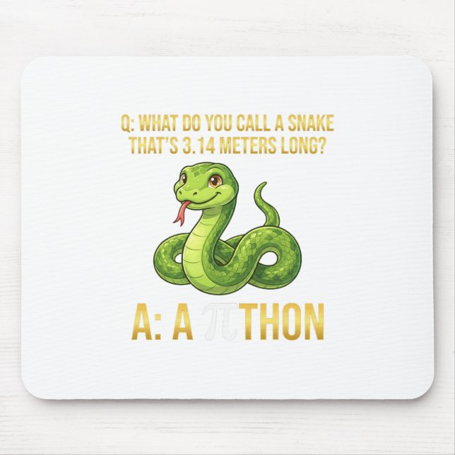 Python Pithon Pi Day Symbol Funny Math Teacher 3 1 Mouse Pad (Front)