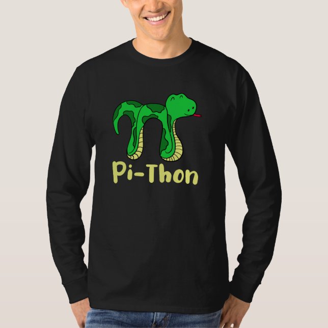 Python Pithon Pi Symbol Fun Math Teacher Pi Day sn T-Shirt (Front)