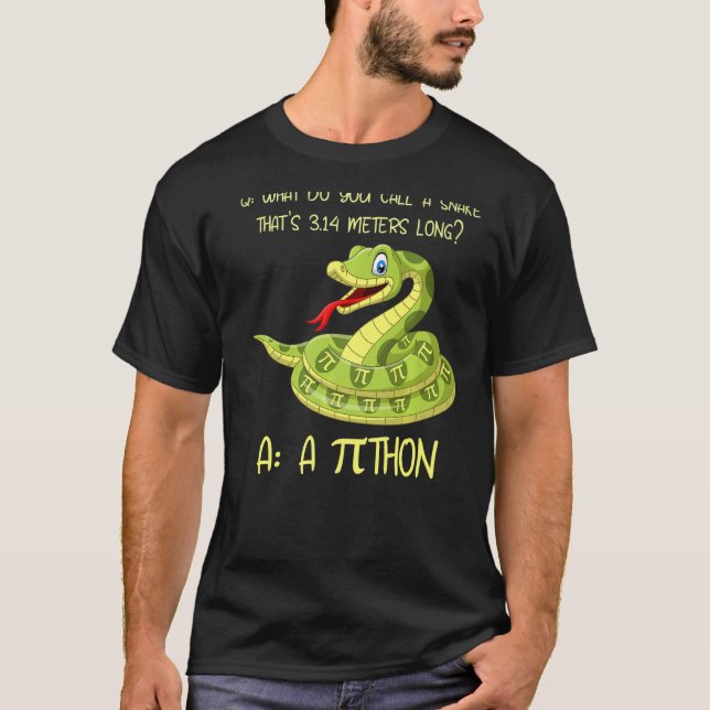 Python Pithon Pi Symbol Funny Math Mathematic Teac T-Shirt (Front)