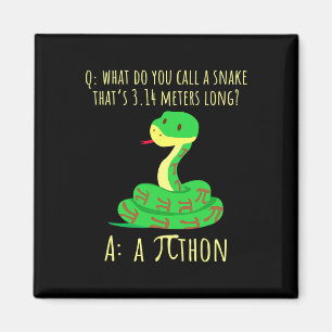 Python Pithon Pi Symbol Funny Math Teacher Pi Day Magnet