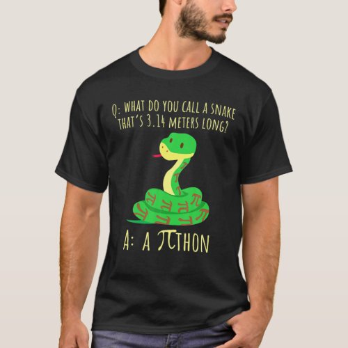 Python Pithon Pi Symbol Funny Math Teacher Pi Day T_Shirt