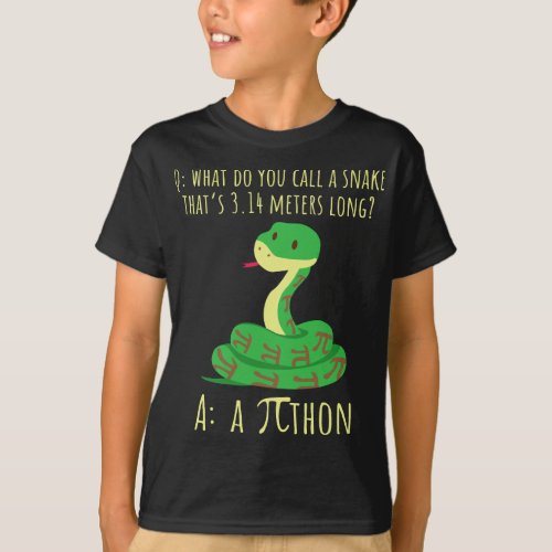 Python Pithon Pi Symbol Funny Math Teacher Pi Day  T_Shirt