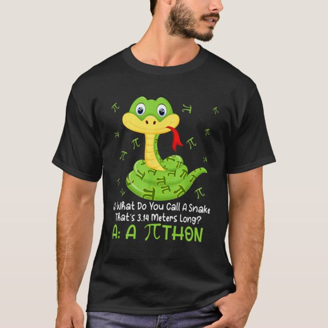 Python Pithon Pi Symbol  Math Teacher Pi Day T-Shirt (Front)