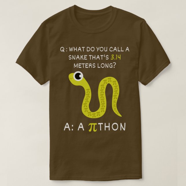 Python Pithon PiFunny Math Teacher Pi Day 2 T-Shirt (Design Front)