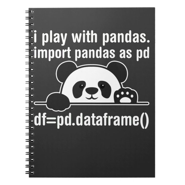 Python Programmer IT Nerd Panda Programming Humor Notebook (Front)