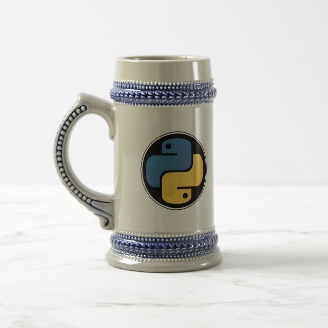 Python programming beer stein (Left)