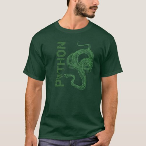 Python skeleton coiled snake ready to strike T_Shirt