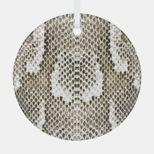 Python Skin: Animal Pattern Design Glass Ornament