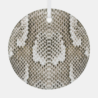 Python Skin: Animal Pattern Design Glass Ornament