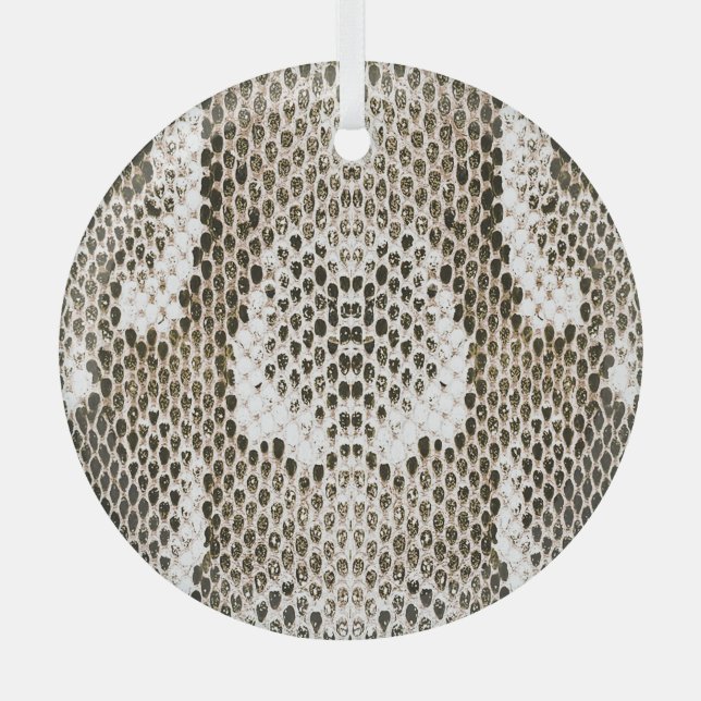 Python Skin: Animal Pattern Design Glass Ornament (Front)