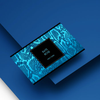 Python Skin Snake Black Aquamarine Ocean Glam Vip Business Card by luxury_luxury at Zazzle