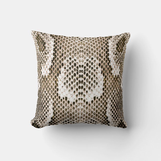 python skin, snake pattern, animal skin pattern throw pillow (Front)
