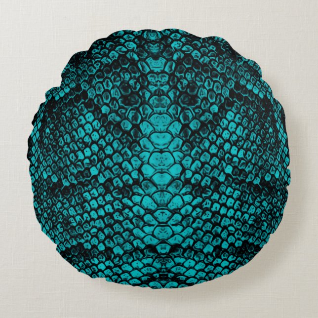 Python Skin: Snake Pattern Design Round Pillow (Front)