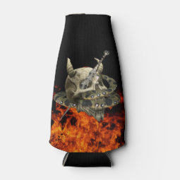 Python Snake Demon Skull Fire Bottle Cooler | Zazzle