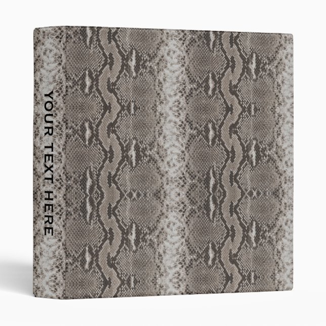 Python Snake Skin Animal Print 3 Ring Binder (Front/Spine)