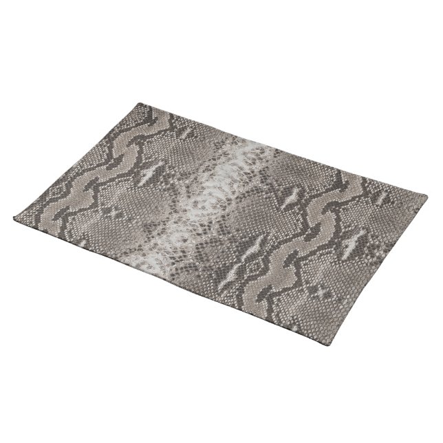 Python Snake Skin Animal Print Cloth Placemat (On Table)