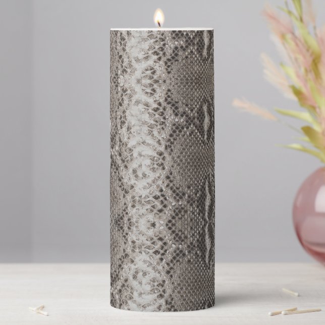 Python Snake Skin Animal Print Pillar Candle (In Situ)