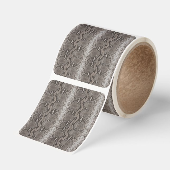 Python Snake Skin Animal Print Square Sticker (Roll)