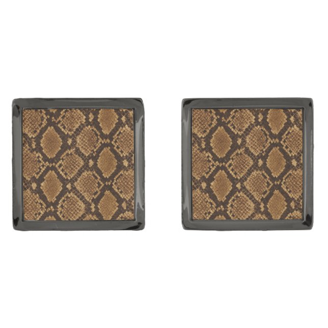 Python Snake Skin  Cufflinks (Front)