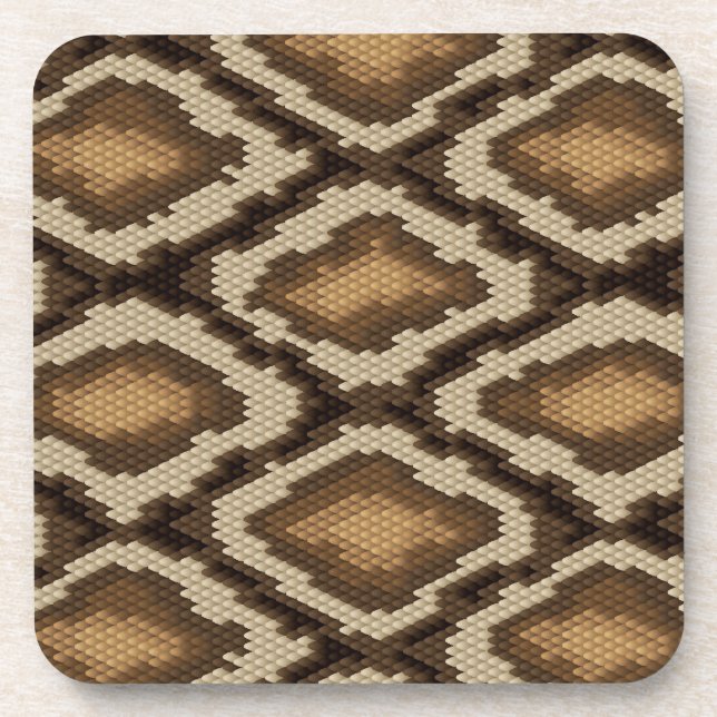 Python snake skin pattern 2 beverage coaster (Front)