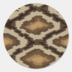 Python snake skin pattern 2 classic round sticker