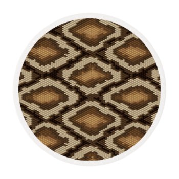 Python Snake Skin Pattern 2 Edible Frosting Rounds by boutiquey at Zazzle