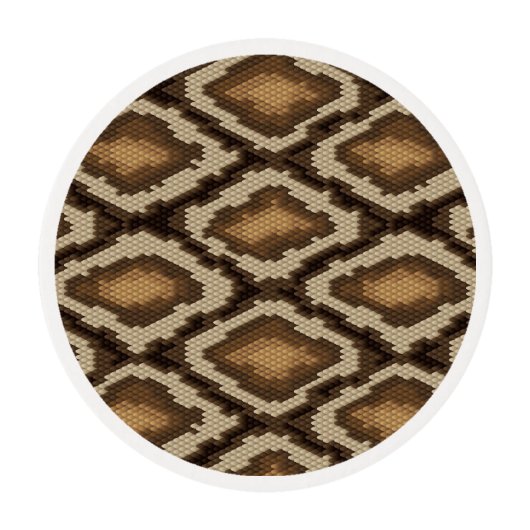 Python snake skin pattern 2 edible frosting rounds (Front)