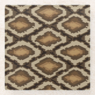 Python snake skin pattern 2 glass coaster