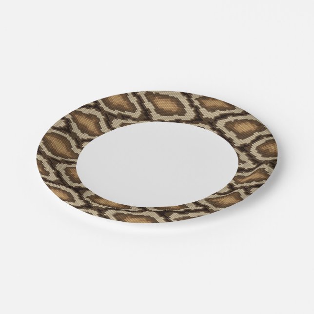 Python snake skin pattern 2 paper plates (Angled)