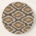 Python snake skin pattern 2 sandstone coaster