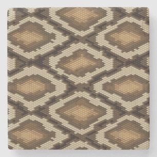Python snake skin pattern 2 stone coaster