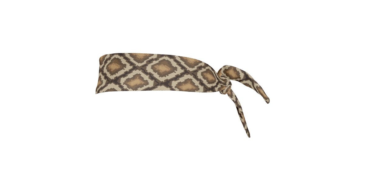 Python snake skin pattern 2 tie headband | Zazzle