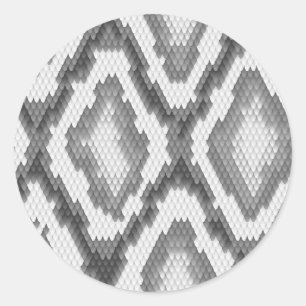 Python snake skin pattern classic round sticker