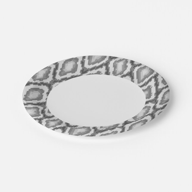 Python snake skin pattern paper plates (Angled)