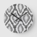 Python snake skin pattern round clock
