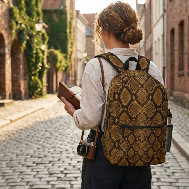 Python Snakeskin Print Printed Backpack (Creator Uploaded)