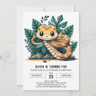 Pythons Editable Kids Birthday Invitation