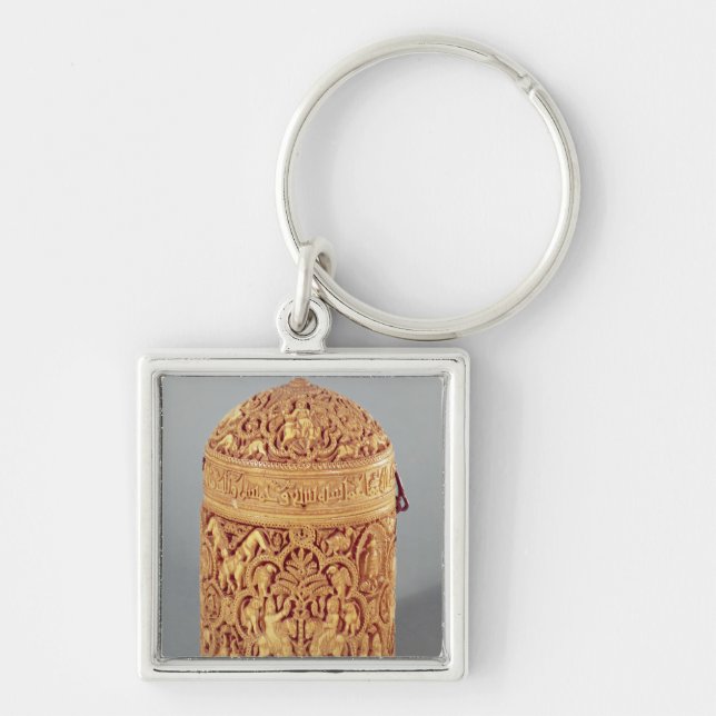 Pyx with relief depicting pleasures of keychain (Front)