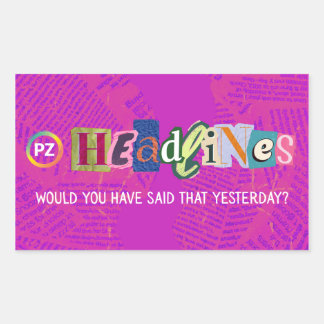 PZ Headlines Sticker (Rectangle)