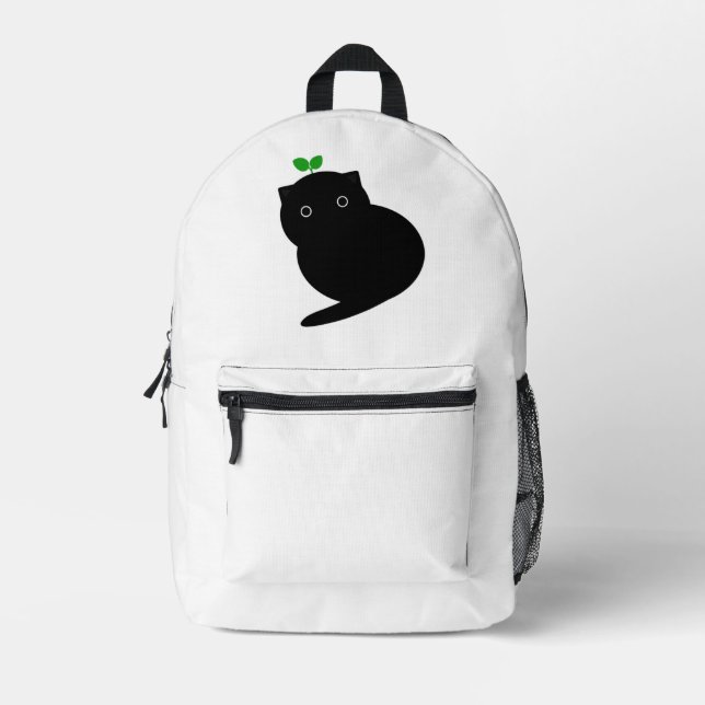 Q Cat Printed Backpack (Front)
