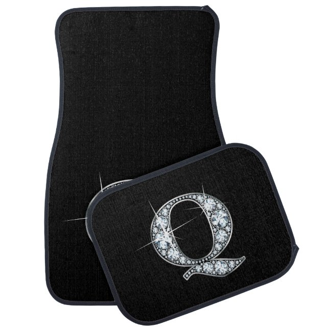 Q Faux-Diamond Bling Car Mat (Set)