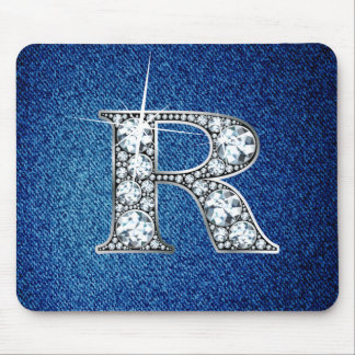 Q Faux-"Diamond Bling" on Denim Mousepad