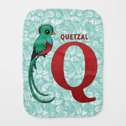 Q is for Quetzal Burp Cloth