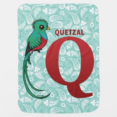 Q for Quetzal | customizable elements Baby Blanket