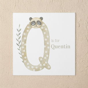 Q is for Custom Name Animal Letter Art