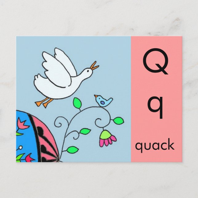 Q is for Quack Postcard (Front)