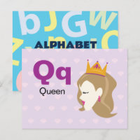 Q is for Queen - Alphabet Flash Card