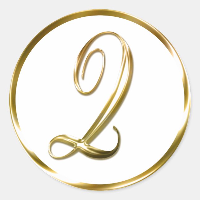 Q Monogram Faux Gold Envelope Or Favor Seal (Front)
