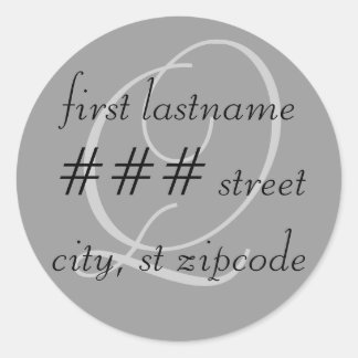 "Q" monogram return address label - personalize